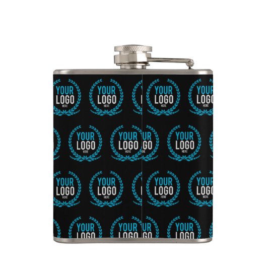パターン(の模様が)あるをくまなくあなたのカスタムなロゴ|のイメージ フラスク (裏面)