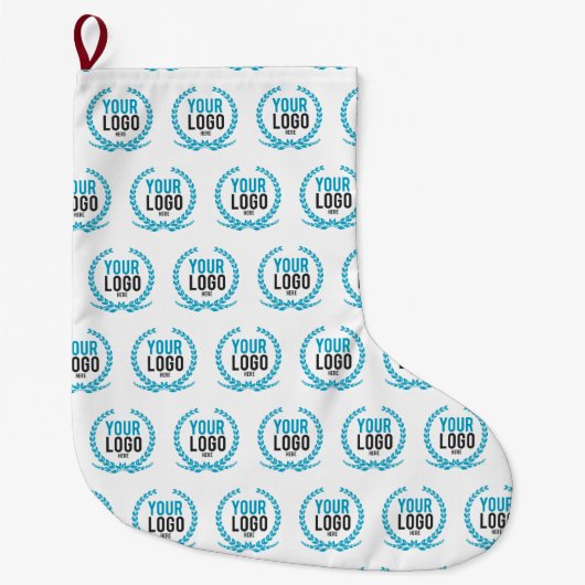パターン（の模様が）あるをくまなくあなたのカスタムなロゴ|のイメージ ラージクリスマスストッキング (正面)