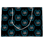 パターン（の模様が）あるをくまなくあなたのカスタムなロゴ|のイメージ ラージペーパーバッグ (正面)