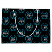 パターン（の模様が）あるをくまなくあなたのカスタムなロゴ|のイメージ ラージペーパーバッグ (裏面)