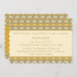 パターン（の模様が）あるエレガント金ゴールド 招待状