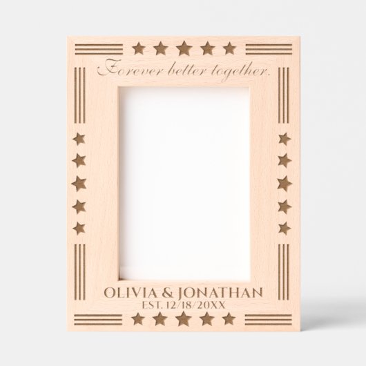 パターン(の模様が)あるカスタムカップル記念ギフト レーザー彫刻フレーム (正面)