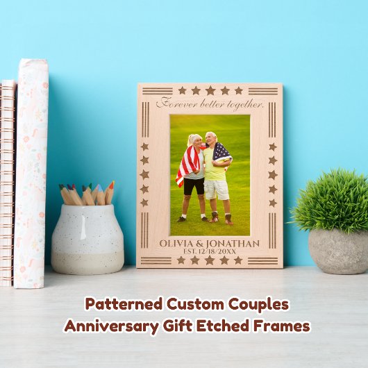 パターン(の模様が)あるカスタムカップル記念ギフト レーザー彫刻フレーム