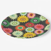 パターン（の模様が）あるギア ペーパープレート (アングル)