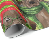 パターン（の模様が）あるクリスマス・チョコレートラボ ラッピングペーパー (ロールコーナー)