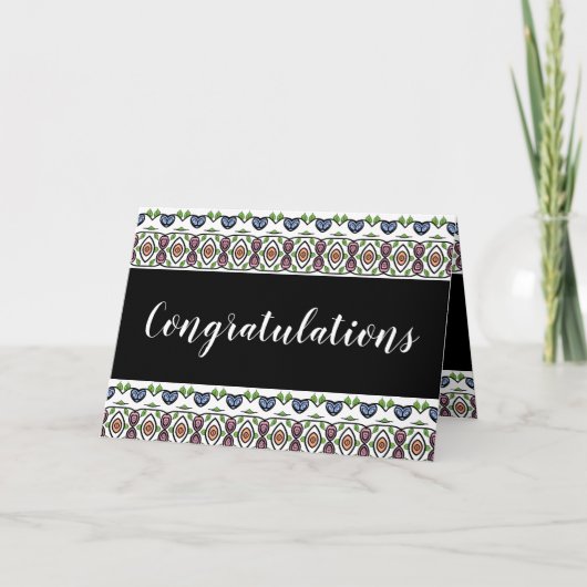 パターン(の模様が)あるデザインオンブラック シーズンカード (正面)