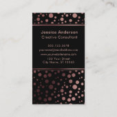 パターン(の模様が)あるバラ金ゴールド紙吹雪の泡が黒に 名刺 (裏面)