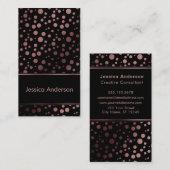パターン(の模様が)あるバラ金ゴールド紙吹雪の泡が黒に 名刺 (正面/裏面)