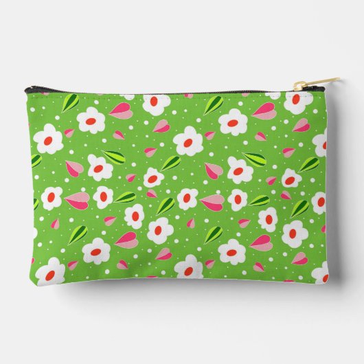 パターン（の模様が）あるフローラ アクセサリーポーチ (裏面)