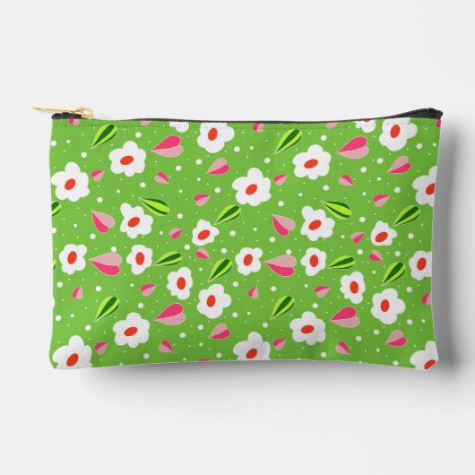 パターン（の模様が）あるフローラ アクセサリーポーチ (正面)