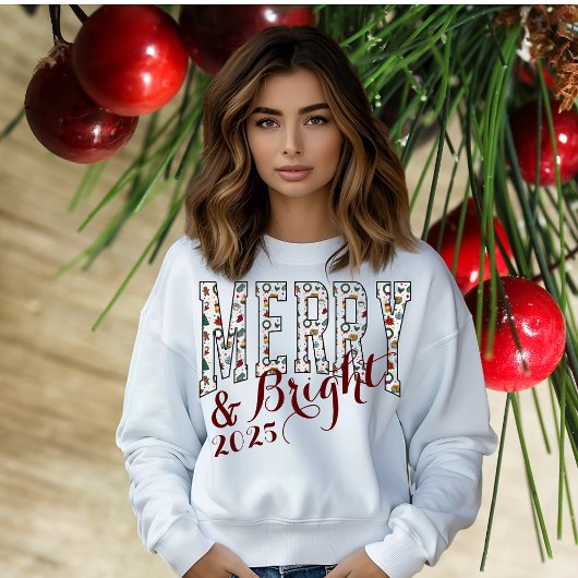 パターン(の模様が)あるメリーBright Christmas Sweatshirt スウェットシャツ
