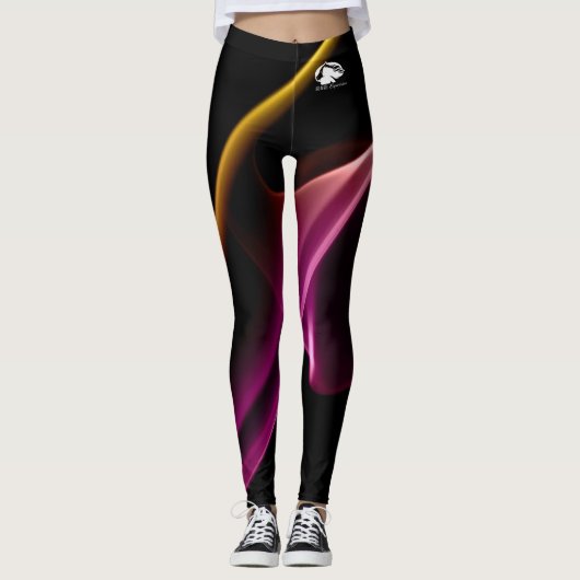 パターン（の模様が）あるレギンス – ホワイトB&Bロゴ レギンス (正面)