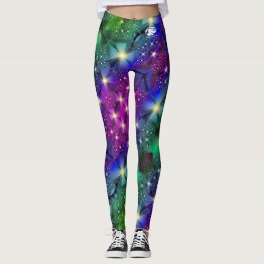 パターン（の模様が）あるレギンス – ホワイトB&Bロゴ レギンス (正面)