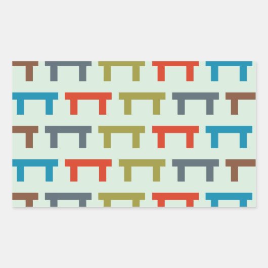 パターン（の模様が）ある妨げます 長方形シール (正面)