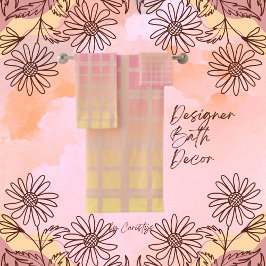 パターン（の模様が）ある方形 バスタオルセット