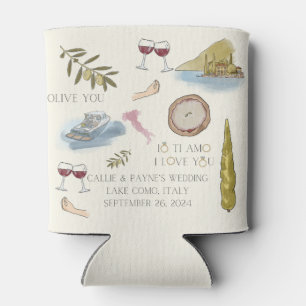 パターン(の模様が)ある湖コモ結婚式の引き出物クール3 缶クーラー