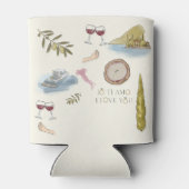 パターン（の模様が）ある湖コモ結婚式の引き出物クール3 缶クーラー (裏面)