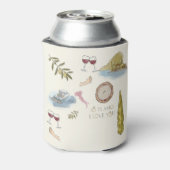 パターン(の模様が)ある湖コモ結婚式の引き出物クール3 缶クーラー (缶裏面)