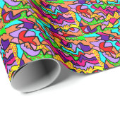 パターン（の模様が）ある紙を色で包みカッコいいファンキーる ラッピングペーパー (ロールコーナー)