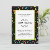 パターン(の模様が)ある葉シャワー 招待状 (スタンド正面)