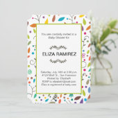 パターン(の模様が)ある葉シャワー 招待状 (スタンド正面)