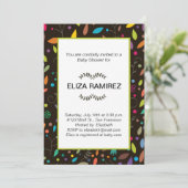 パターン(の模様が)ある葉シャワー 招待状 (スタンド正面)