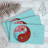 パターン（の模様が）ある陰陽赤と青ID325 名刺