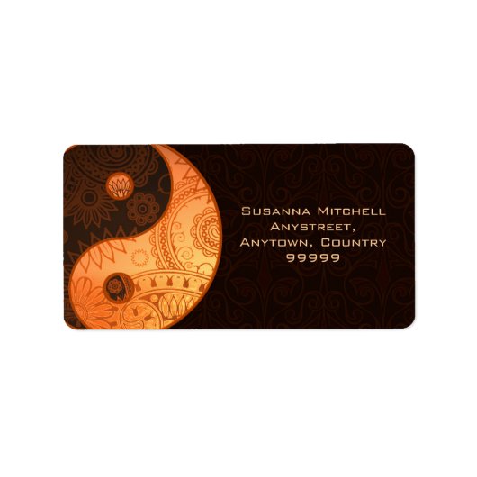 パターン（の模様が）ある陰陽金ゴールド ラベル (正面)