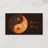 パターン（の模様が）ある陰陽金ゴールドID325 名刺 (正面)
