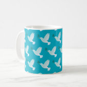 パターン（の模様が）あるDove Mug （青） コーヒーマグカップ (正面左)
