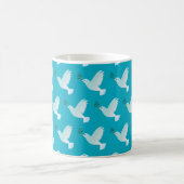 パターン（の模様が）あるDove Mug （青） コーヒーマグカップ (中央)