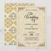 パターン ウエスタン カントリー 結婚式 招待状 (正面/裏面)