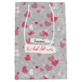 パターン ピンク ブライダル シャワー ギフト バッグ ミディアムペーパーバッグ (正面)