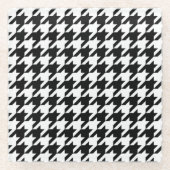 パターン - ブラック＆ホワイト ガラスコースター (正面)