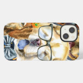 パターン ペット 犬 動物好き  iPhoneケース (裏面横)