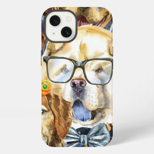 パターン ペット 犬 動物好き  iPhoneケース (裏面)