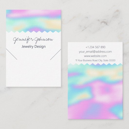 パターン・ホログラフィックネックレス表示カード 名刺 (正面/裏面)