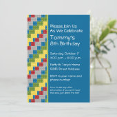 パターン-子どもの建物が誕生パーティーを妨げる 招待状 (スタンド正面)