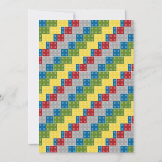 パターン-子どもの建物が誕生パーティーを妨げる 招待状 (裏面)