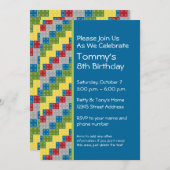 パターン-子どもの建物が誕生パーティーを妨げる 招待状 (正面/裏面)