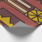 パターン：居心地の良い夕べ。ヴィンテージ図解 ラッピングペーパー (角)