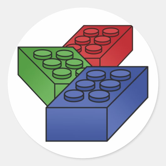 パターン – 明るい建物ブロック ラウンドシール (正面)