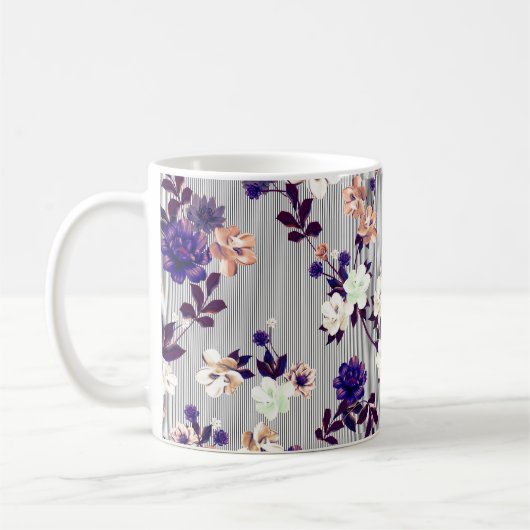 パターン(春の花付き)春fl コーヒーマグカップ (左)