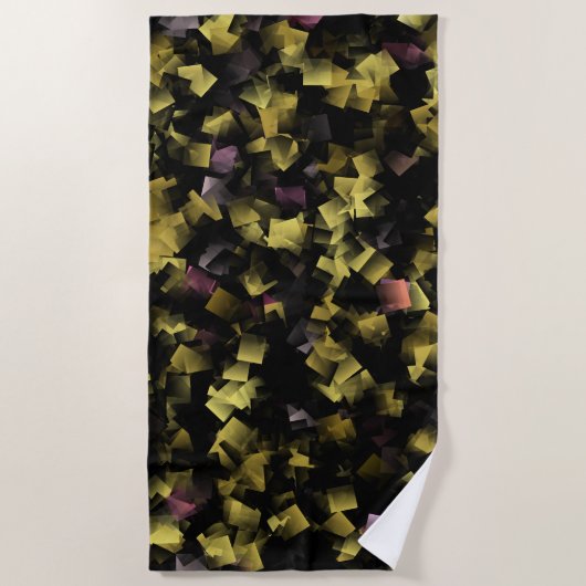 パターン，金属，デザイン，テクスチャ，形状，正方形， ビーチタオル (正面)