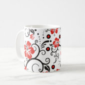 パターンART – ハイビスカスデコール コーヒーマグカップ (正面左)