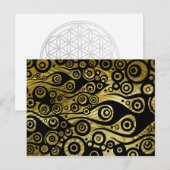 パターンART - Tattoo circle flames |黄金の波 ポストカード (正面/裏面)