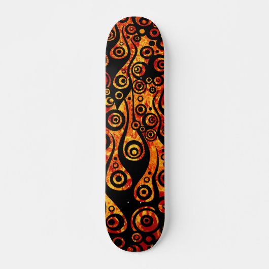パターンART - Tattoo circle flames | fire red スケートボード (正面)