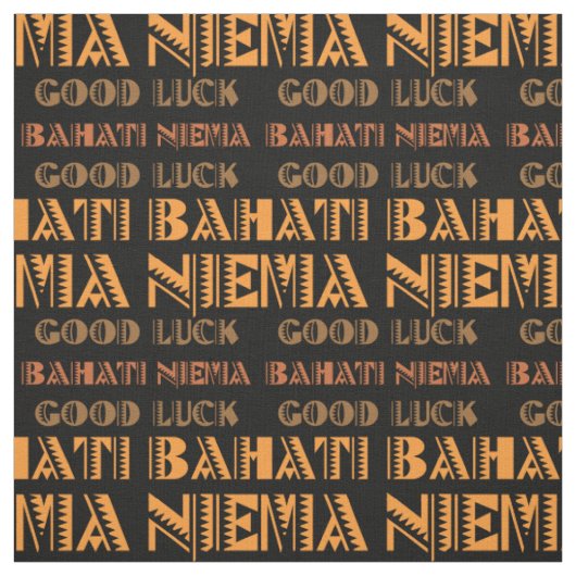 パターンBahati Niema,スワヒリで幸運 ファブリック (見本)