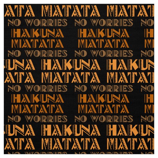 パターンHakuna Matata、スワヒリ語で心配なし ファブリック (見本)