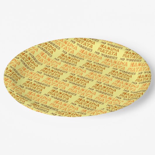 パターンHakuna Matata、スワヒリ語の心配なし紙 ペーパープレート (アングル)